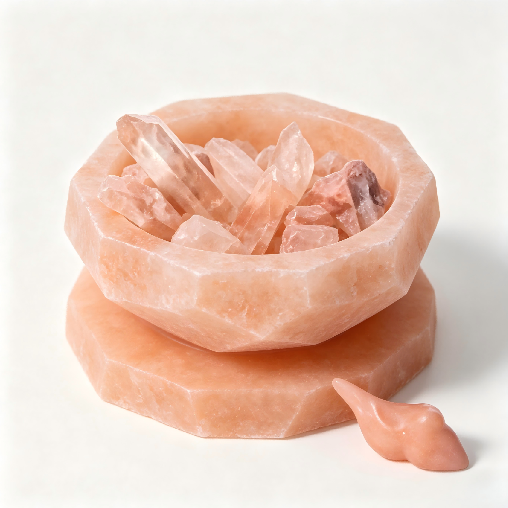 Geometric Blush Crystal Aromatherapy Diffuser Bowl Set