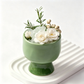 Verdant Sage Chalice and White Floral Crystal Aromatherapy Set