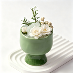 Verdant Sage Chalice and White Floral Crystal Aromatherapy Set