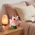 Romantic Sculpted Pink Rose Ceramic and Quartz Aromatherapy Diffuser Set