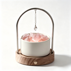 Illuminated Rose Quartz Crystal Aromatherapy Diffuser with Arch Pendant
