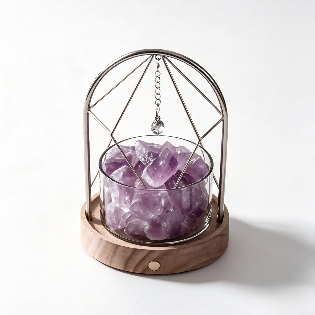 Illuminated Geometric Arch Amethyst Crystal Aromatherapy Diffuser
