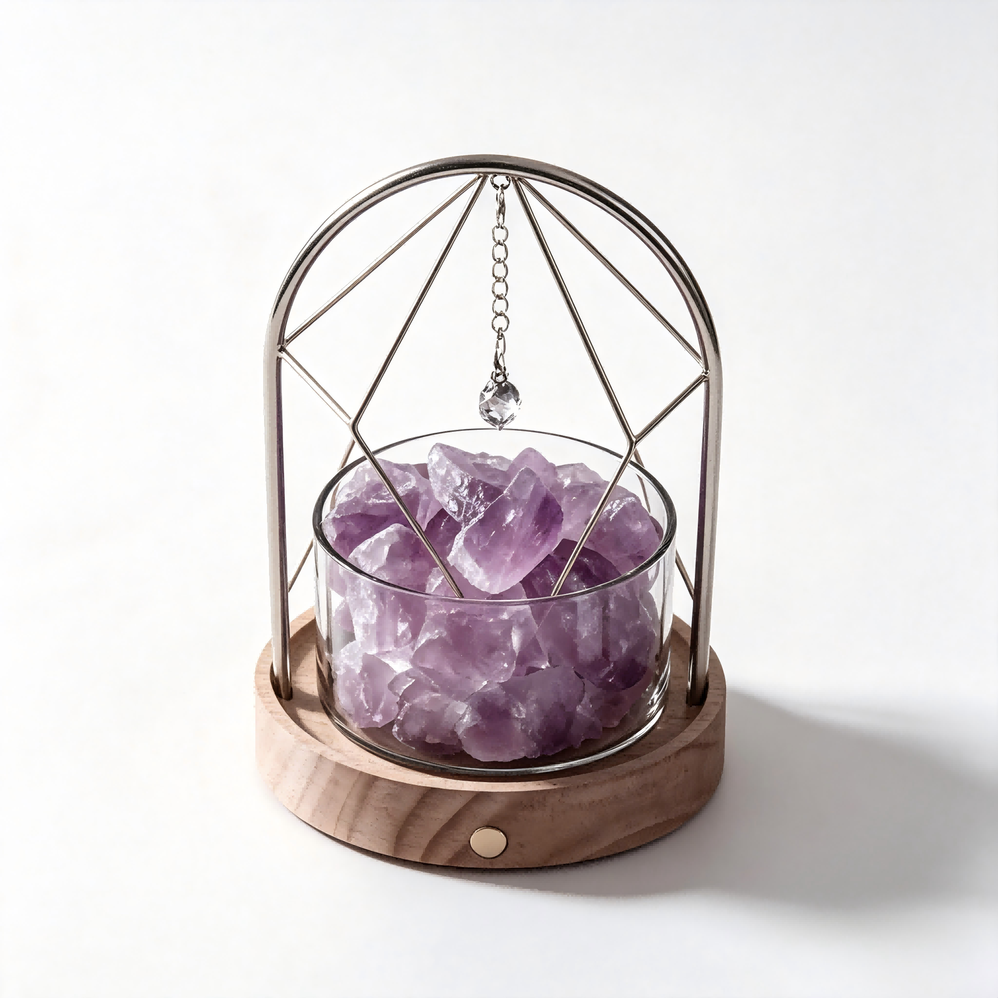 Illuminated Geometric Arch Amethyst Crystal Aromatherapy Diffuser