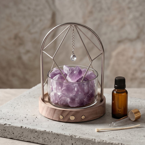 Illuminated Geometric Arch Amethyst Crystal Aromatherapy Diffuser