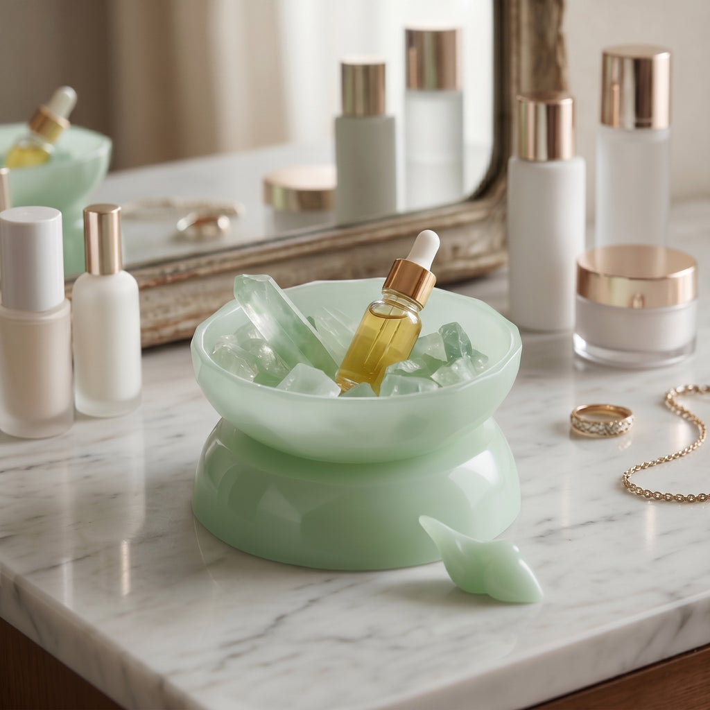 Tranquil Celadon Green Crystal Aromatherapy Diffuser Set