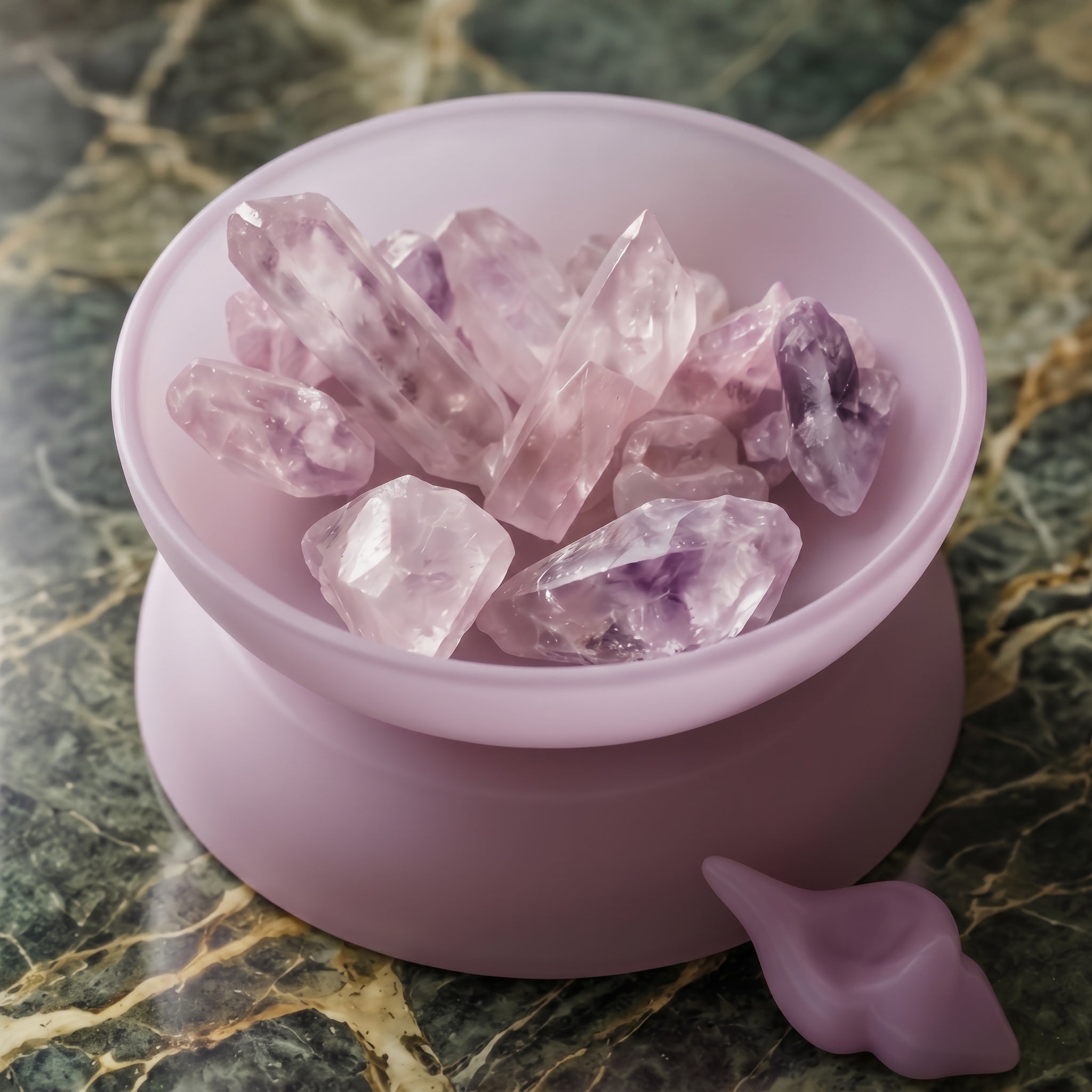 Serene Lilac Amethyst Crystal Aromatherapy Diffuser Set