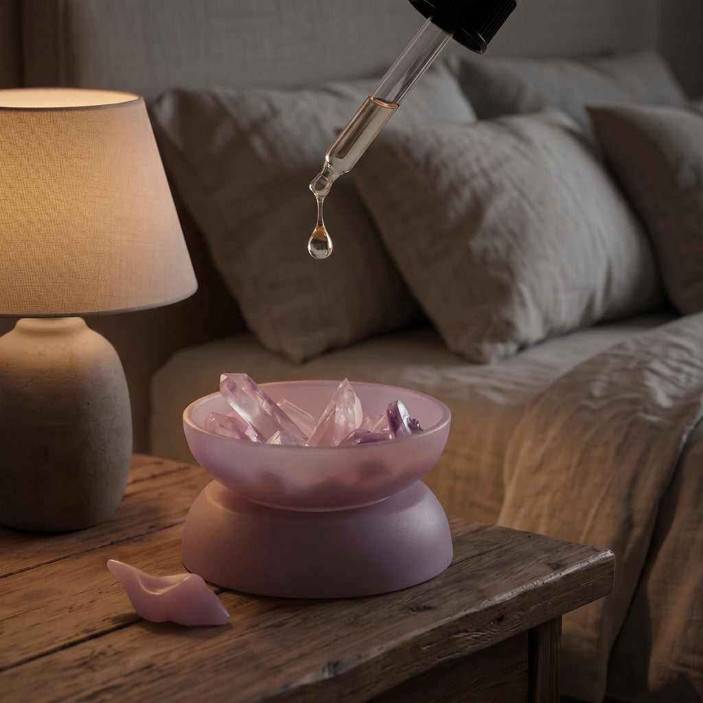 Serene Lilac Amethyst Crystal Aromatherapy Diffuser Set