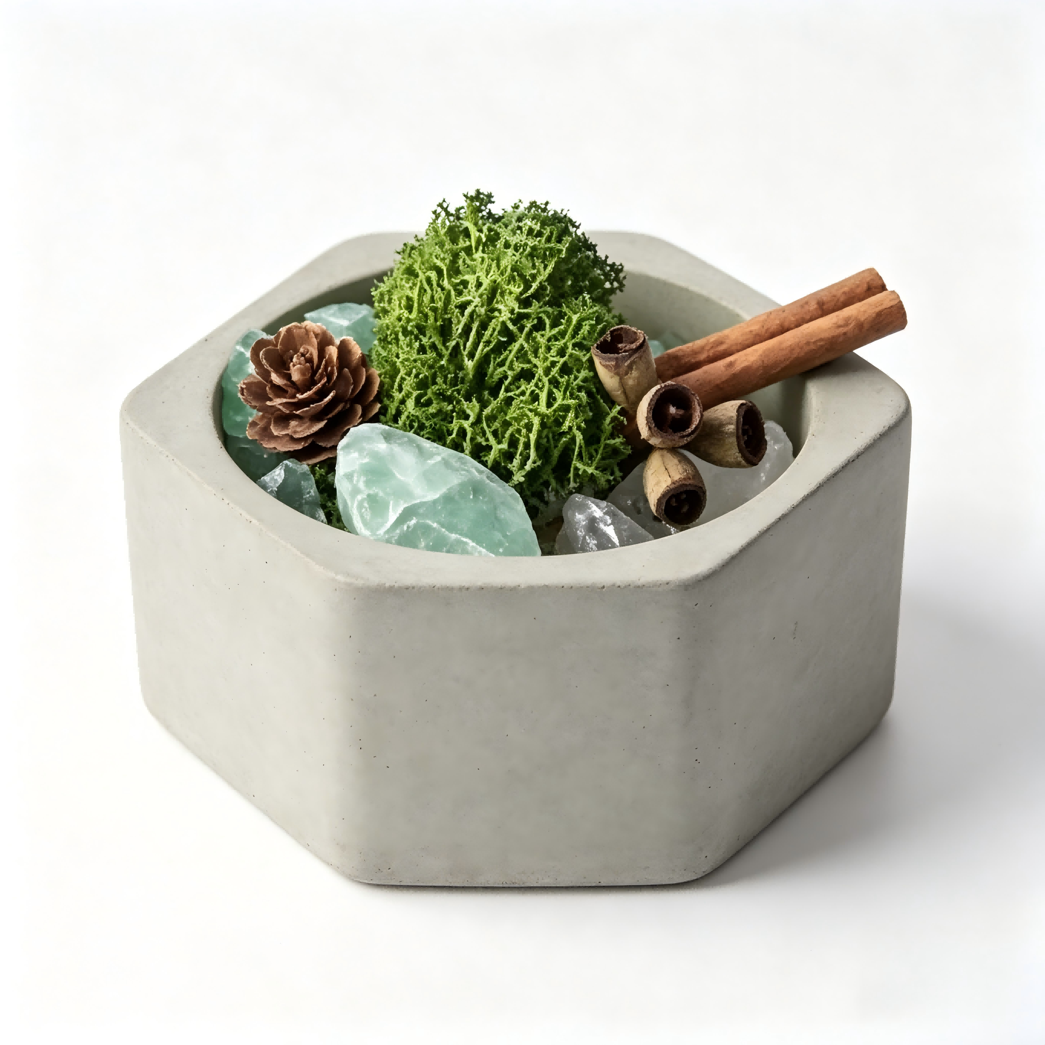 Industrial Woodland Hexagonal Concrete Aromatherapy Diffuser Set