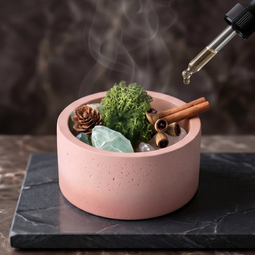 Blush Pink Industrial Woodland Aromatherapy Diffuser Set
