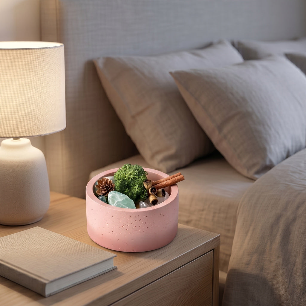 Blush Pink Industrial Woodland Aromatherapy Diffuser Set