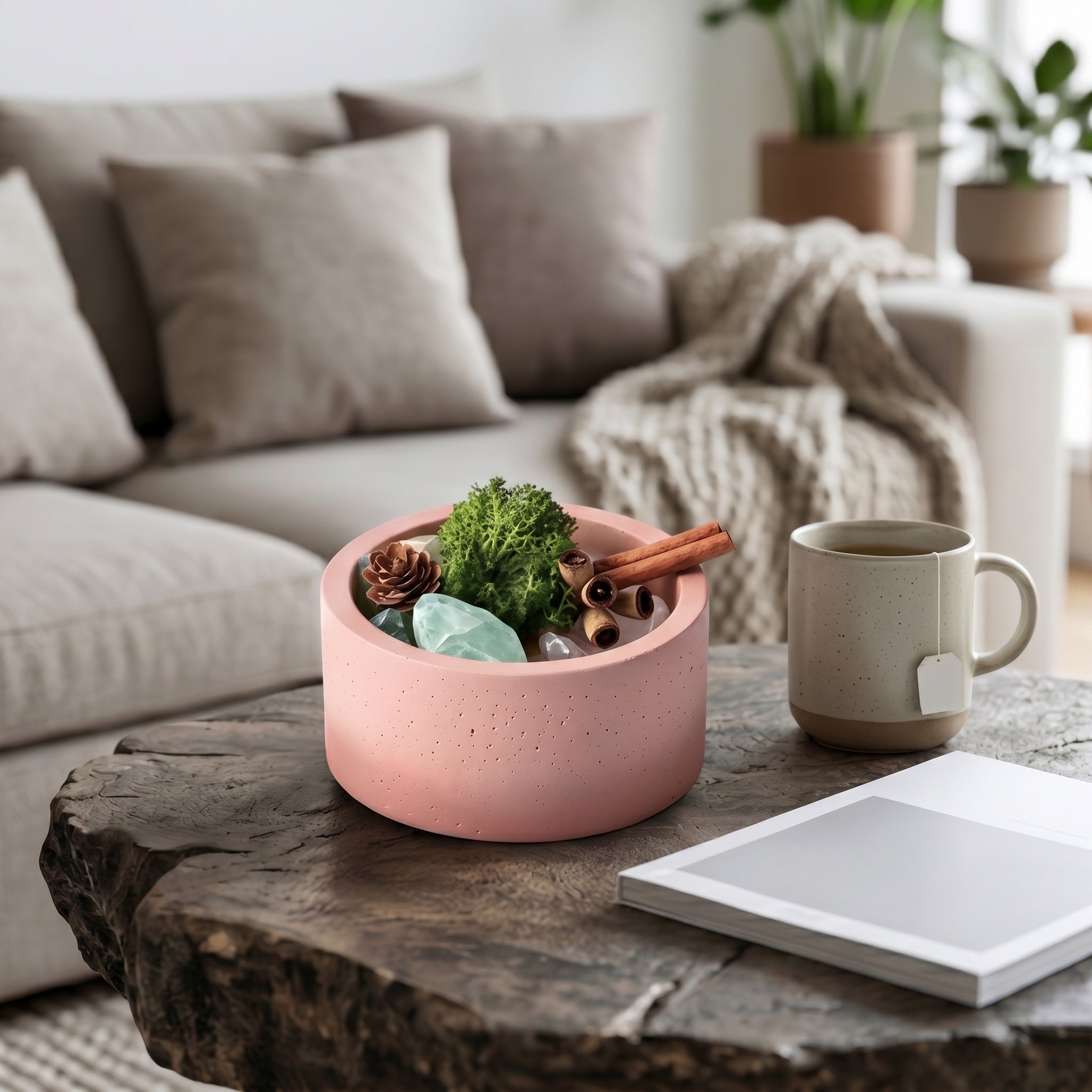 Blush Pink Industrial Woodland Aromatherapy Diffuser Set